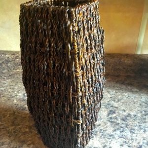 Brown Wicker Vase